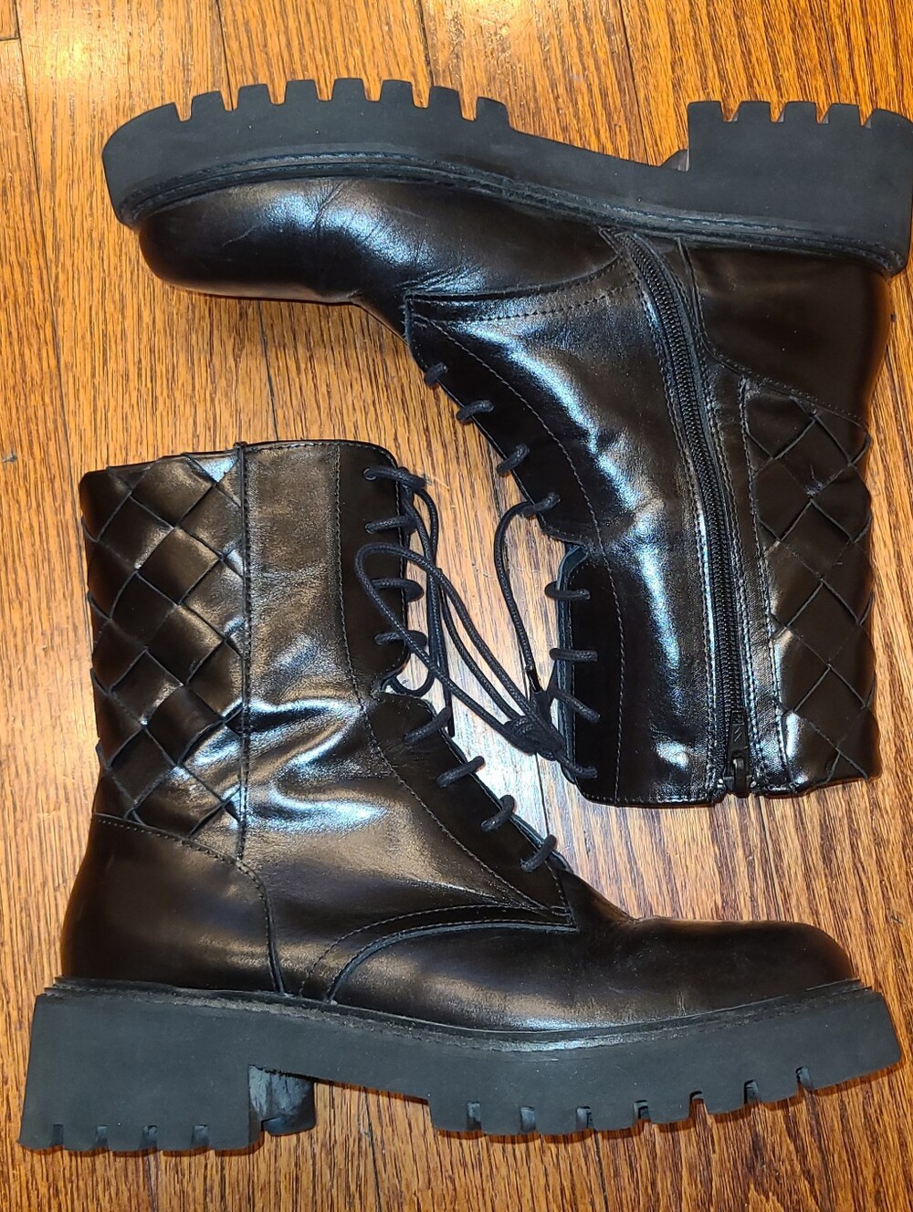 Homers Artisan Black Leather Row Lace Up Boots EU 37 Whimsygoth Witchy Gorpcore